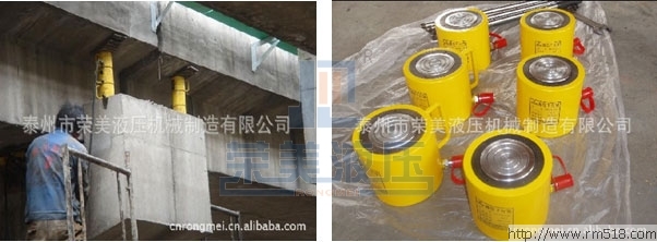 薄型千斤頂使用在高速公路橋梁頂升更換支座現場